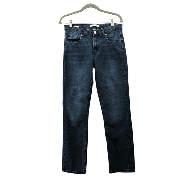Calvin Klein Youth Boys 16 Slim Straight Jeans Dark Wash Blue Stretch Adjustable - Picture 1 of 13